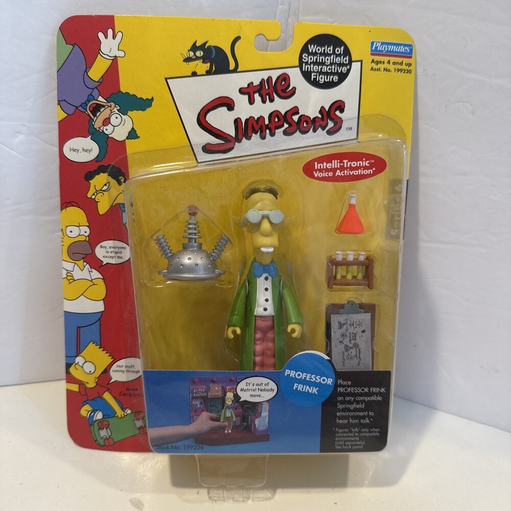 PROFESSOR FRINK Simpsons Action Figure WoS 199224 Scientist Springfield 2001 NEW